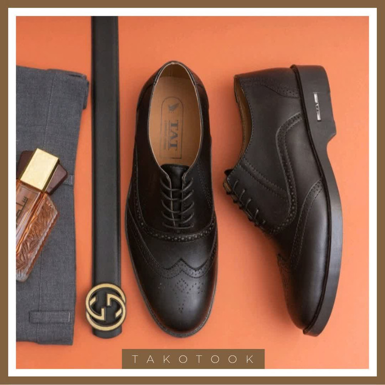 کفش طبی مردانه مدل هشترک برند تات رویه چرم خارجی درجه یک ارسال رایگان