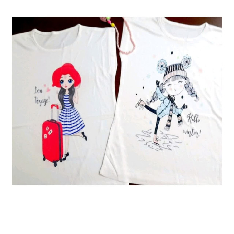 لباس بچگانه تیشرت دخترانه طرح دختر کفشدوزکی