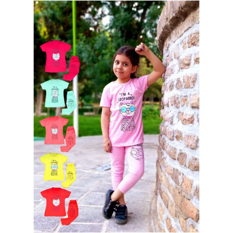 تیشرت شلوارک طرح گربه ی عینکی