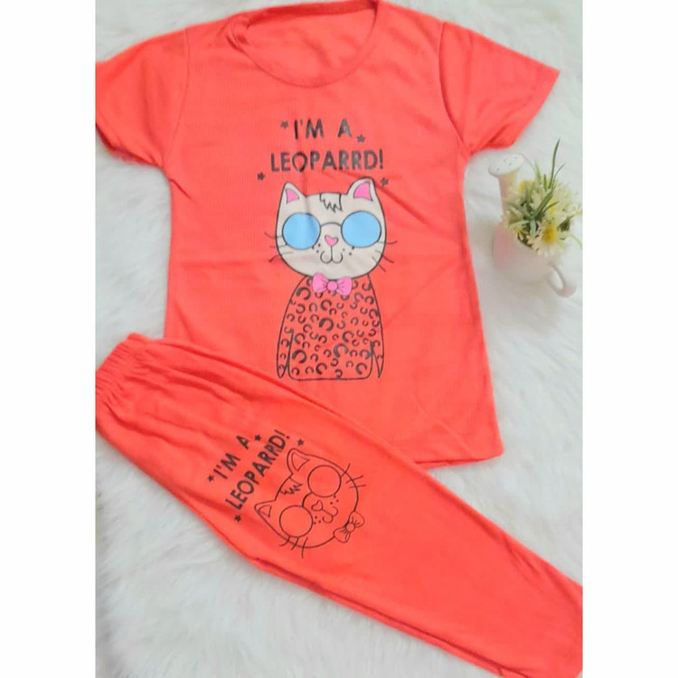 لباس بچگانه تیشرت شلوارک طرح گربه ی عینکی