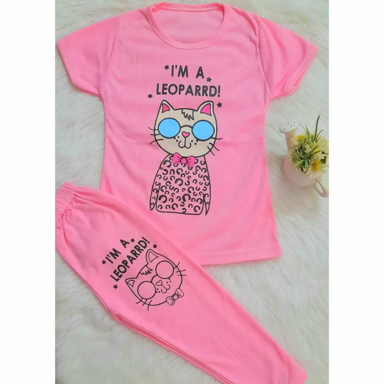 لباس بچگانه تیشرت شلوارک طرح گربه ی عینکی