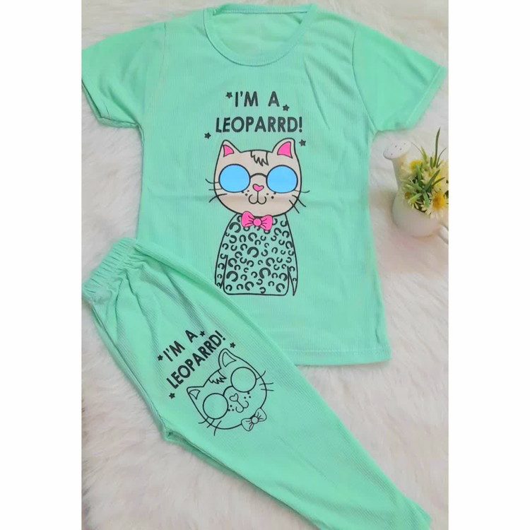 لباس بچگانه تیشرت شلوارک طرح گربه ی عینکی