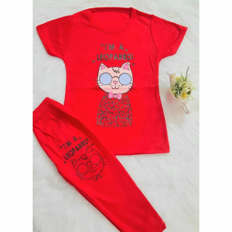 لباس بچگانه تیشرت شلوارک طرح گربه ی عینکیcat