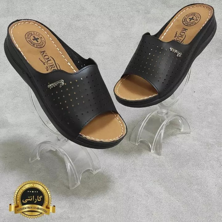 دمپایی طبی زنانه رویه چرم خارجی فوق العاده سبک