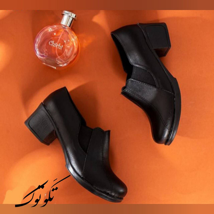 کفش طبی زنانه پاشنه دار کد TsZHL مدل خورشیدی رویه چرم بیاله PAMSHOP