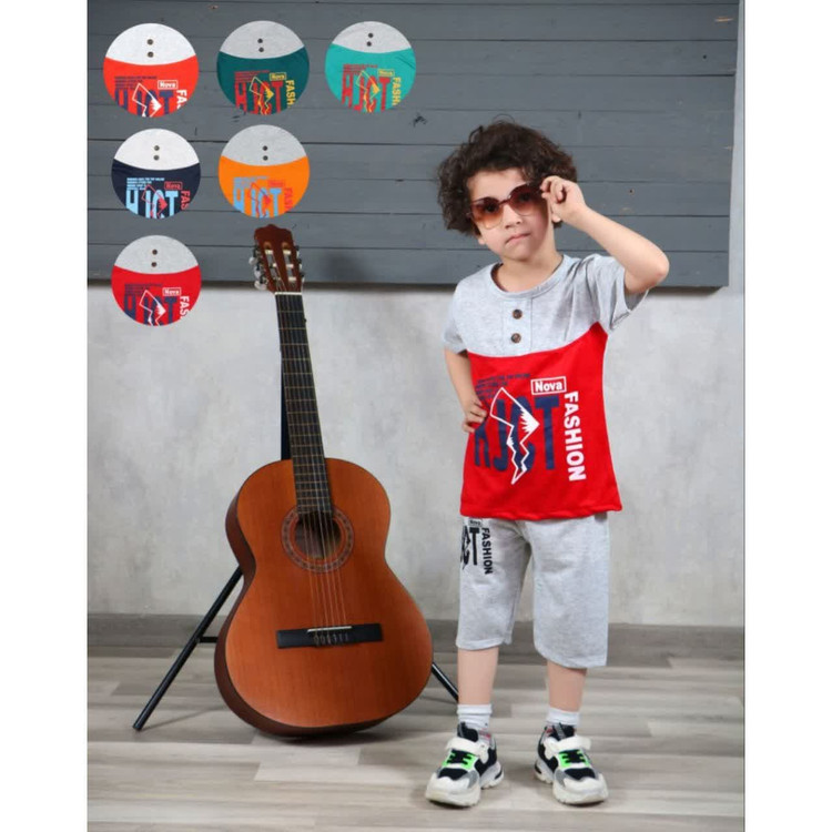 لباس کودک تیشرت شلوارک پسرانه مدل JCAT سایز 45 و50