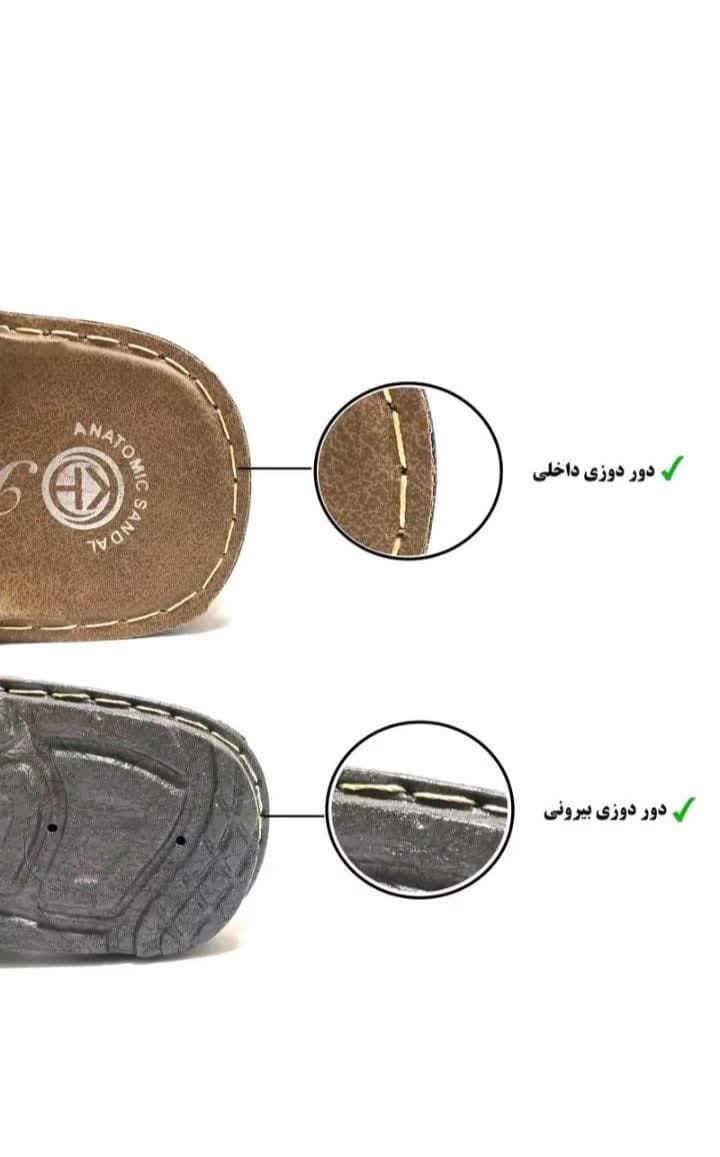 دمپایی طبی مردانه مدلped رویه چرم خارجی فوق العاده سبک سایز 40تا 45 دور دوخت