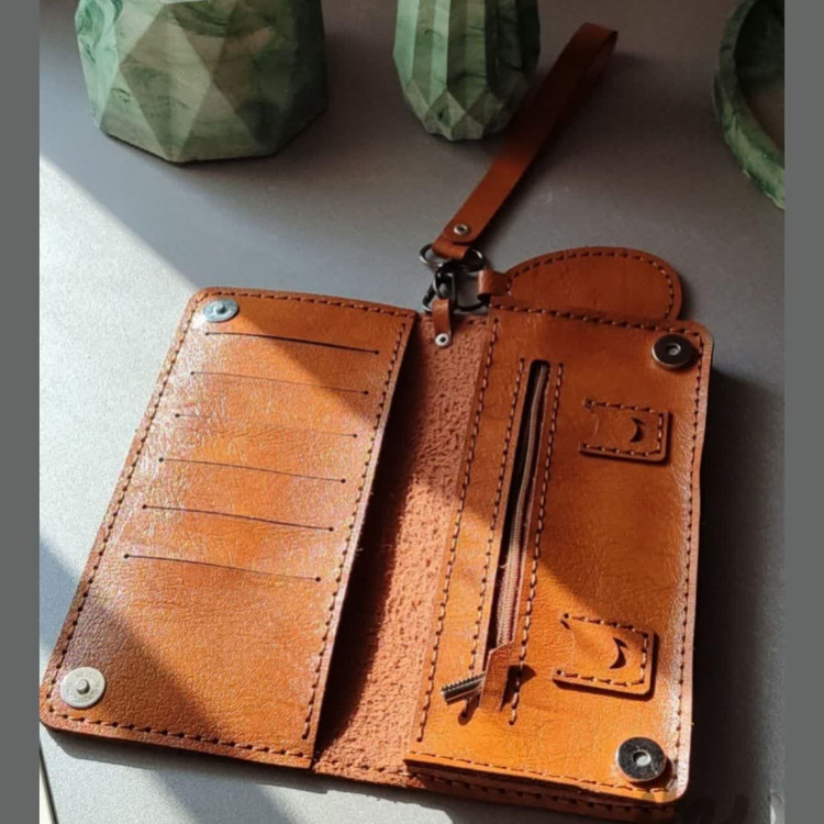 کیف پول چرم درجه یک ابعاد ۹×۱۸ قابل استفاده آقایان و بانوان مدل کیهان pam