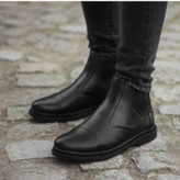 نیم بوت مردانه زیپی چرم pamshop شیک، دوردوخت مدل سبلان