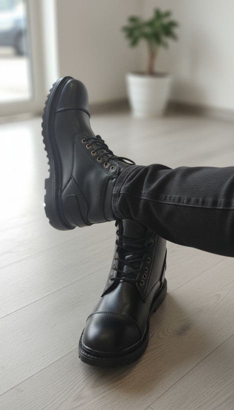 نیم بوت مردانه چرم خارجی درجه 1 مدل ksh21: شیک، دوردوخت و با دوام - pam