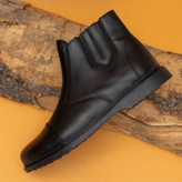 نیم بوت مردانه زیپی چرم pamshop شیک، دوردوخت مدل سبلان