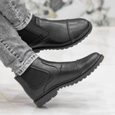 نیم بوت مردانه چرم pamshop شیک، دوردوخت مدل هیمالیا