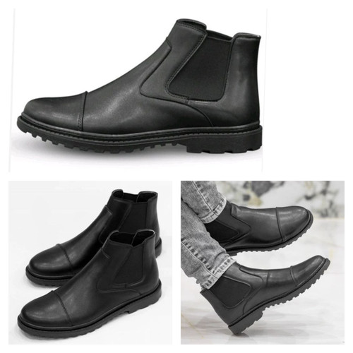 نیم بوت مردانه چرم pamshop شیک، دوردوخت مدل هیمالیا