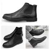 کفش بوت مردانه چرم pamshop شیک، دوردوخت مدل دوتیکه کلاسیک