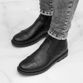کفش بوت مردانه چرم pamshop شیک، دوردوخت مدل دوتیکه کلاسیک