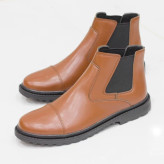 کفش بوت مردانه چرم pamshop شیک، دوردوخت مدل دوتیکه کلاسیک