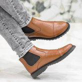 کفش بوت مردانه چرم pamshop شیک، دوردوخت مدل دوتیکه کلاسیک