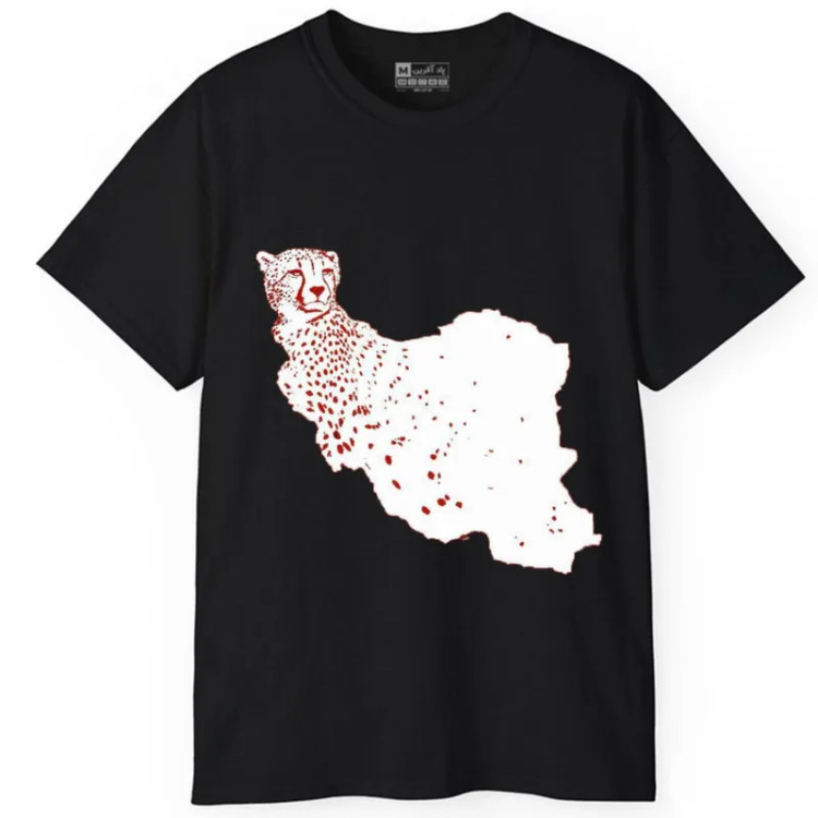 تی شرت آستین کوتاه مردانه پاد آفرین مدل نقشه ایران گربه کد109 سایز M L XL XXL