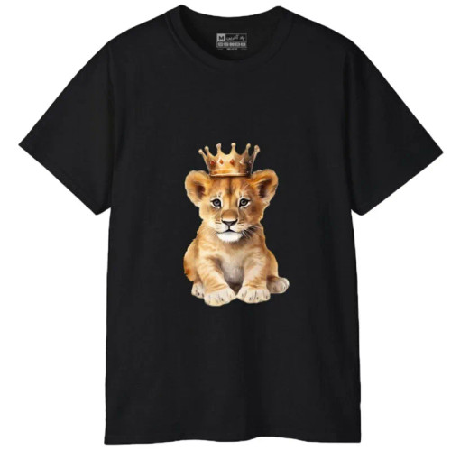 تیشرت آستین کوتاه مردانه پاد آفرین مدل حیوانات بچه شیر طرح چاپ کد 1847
