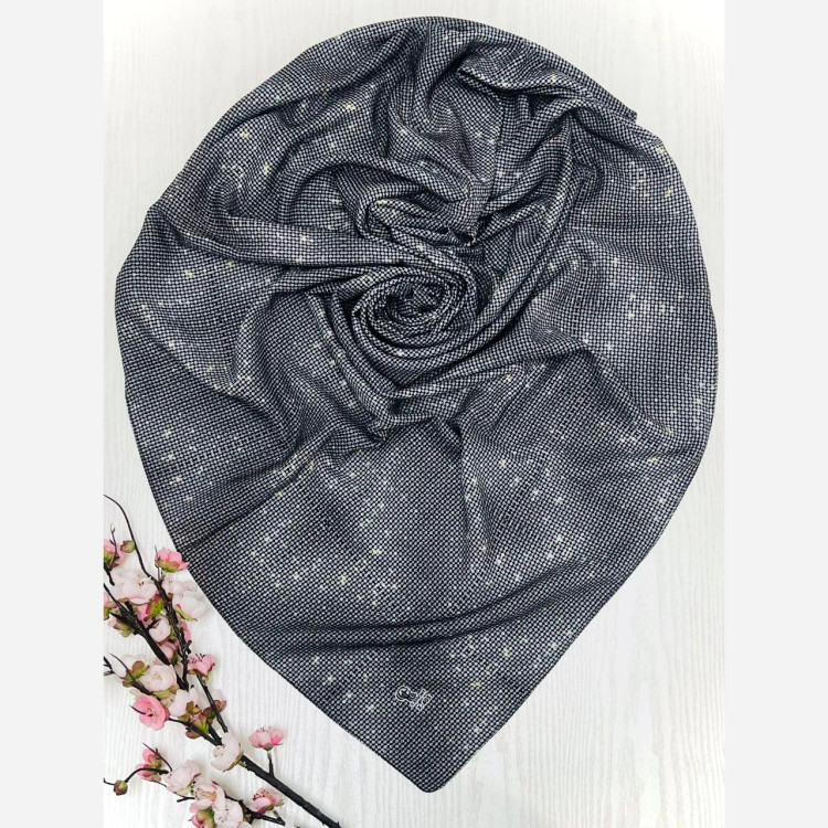 روسری نخ کاستوم طرح نگینی سایز 140 مجلسی و روزمره