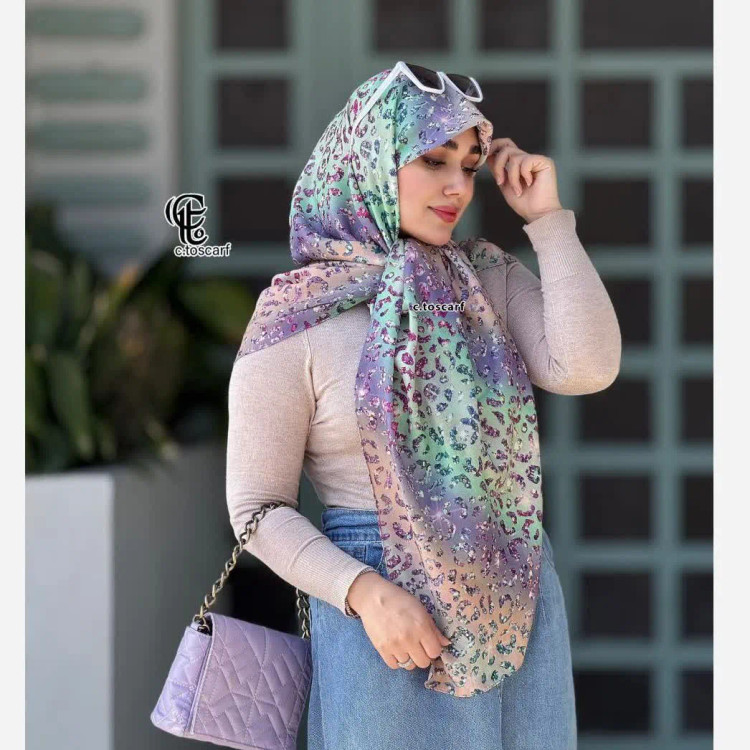 روسری نخی قواره 140 طرح آنجل