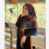 روسری نخ کاستوم طرح گلمهر قواره 140 سانتی متر چرخ دوز مزونی
