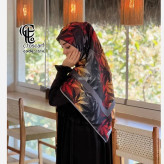 روسری نخ کاستوم طرح گلمهر قواره 140 سانتی متر چرخ دوز مزونی