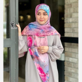 روسری نخ کاستوم طرح درنا سایز 140 صورتی چرخ دوز سیتو