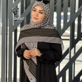 روسری نخ کاستوم طرح خال خال اکلیلی قواره بزرگ 140 سانتیمتر