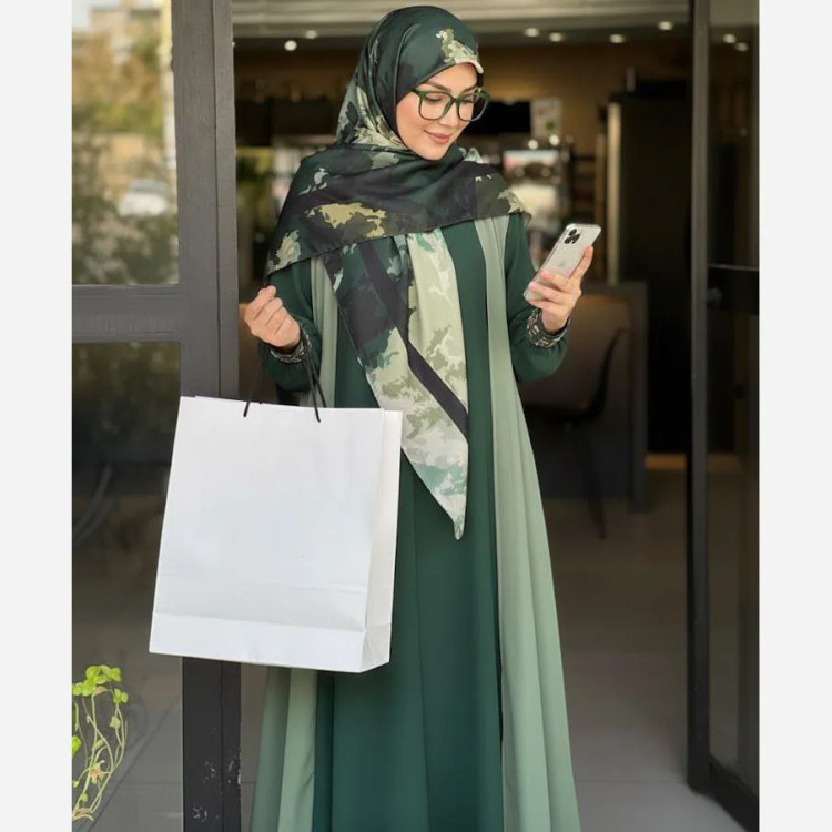 روسری نخ کاستوم طرح آتوسا سایز 140 چرخ دوز