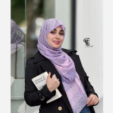 روسری نخ کاستوم طرح صوفیا سایز بزرگ و متوسط سه رنگ کرم هلویی یاسی سبز