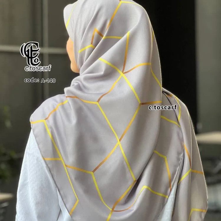 روسری مجلسی طرح افرا نخ کاستوم سیتو قواره بزرگ 140x140 لیز نیست