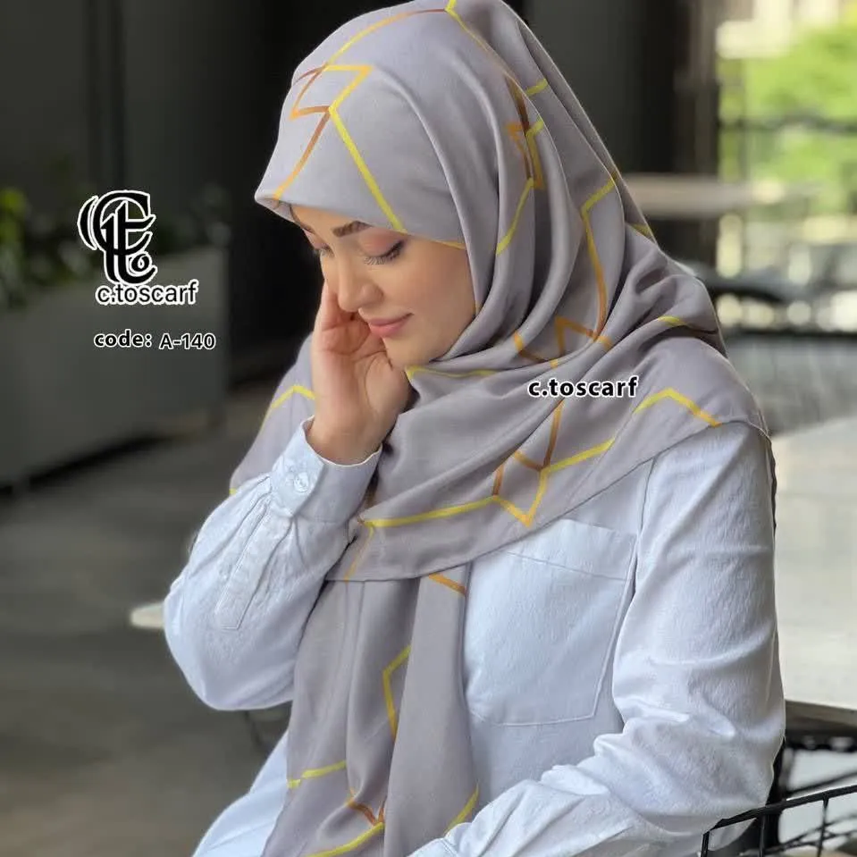 روسری مجلسی طرح افرا نخ کاستوم سیتو قواره بزرگ 140x140 لیز نیست