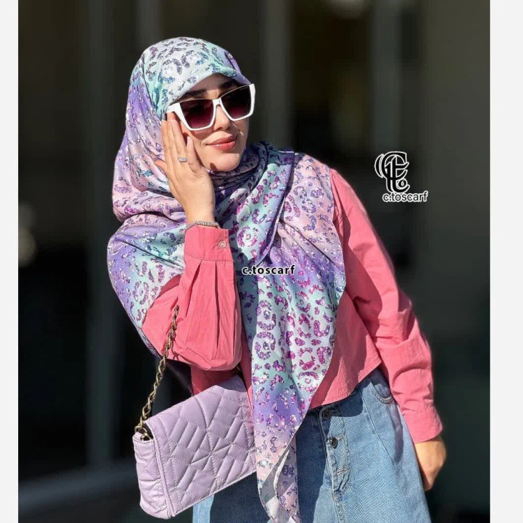 روسری نخی طرح آنجل قواره 110 دخترانه شاد