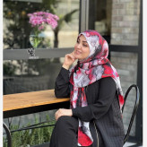 روسری نخی طرح لارا سایز 140 سبزآبی