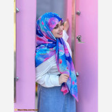 روسری نخ طرح گلکسی قواره بزرگ 140