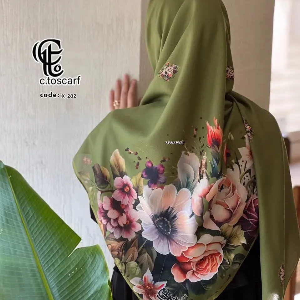 روسری نخ کاستوم طرح خورشید قواره بزرگ 140 سانتیمتر چرخ دوز