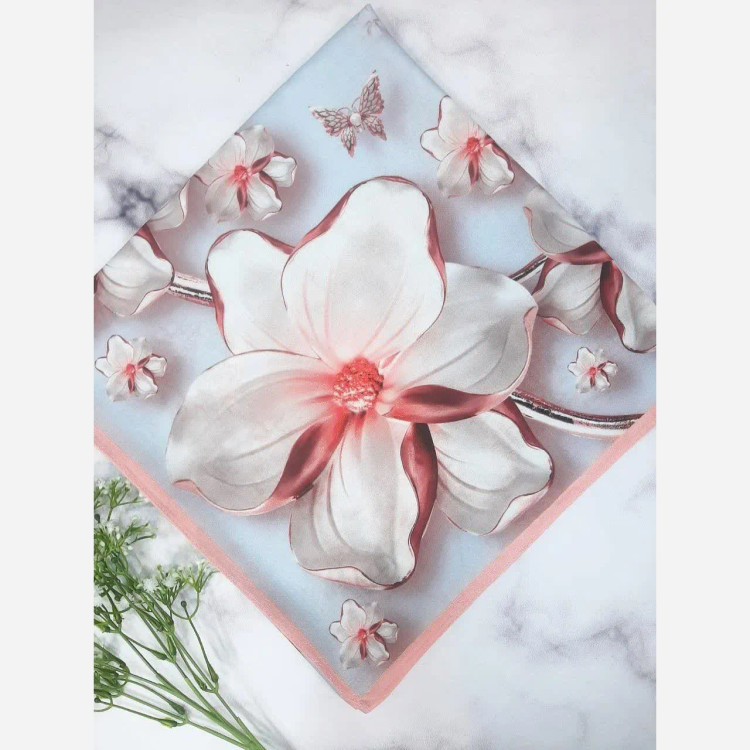 روسری مجلسی نخ کاستوم طرح آرام ابعاد 140 در 140