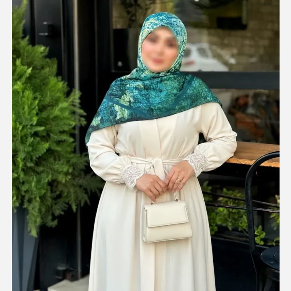روسری نخ کاستوم طرح هیوا آبرنگی خاص تک
