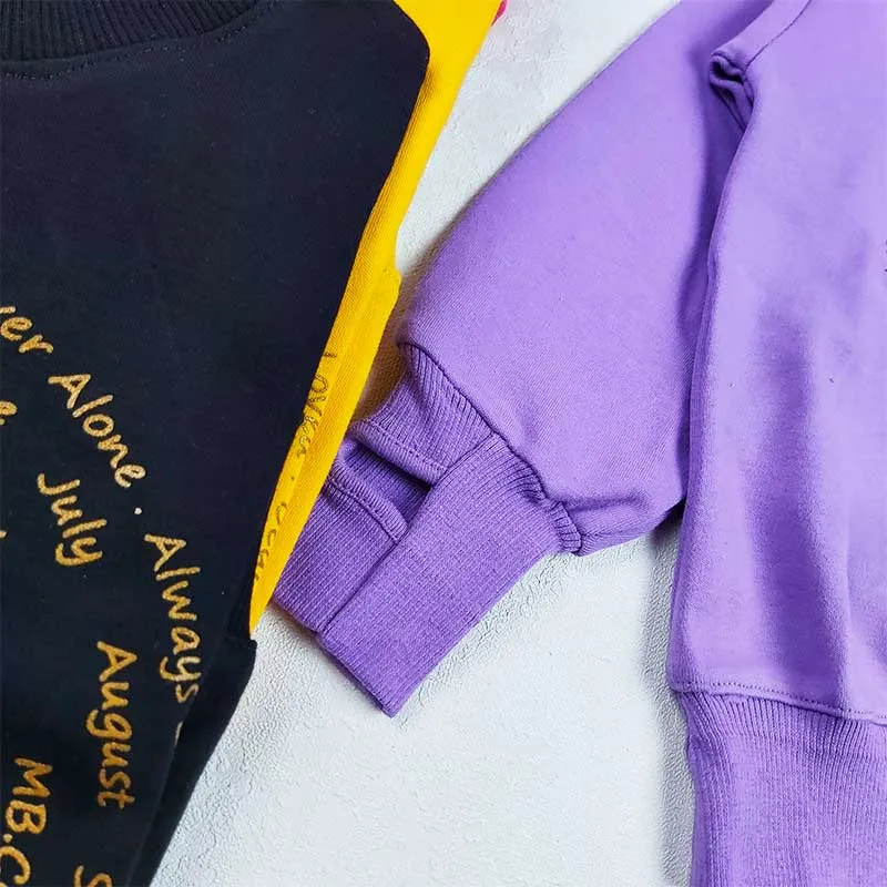 بلوز دخترانه طرح I AM پنبهای آستین فینگردار