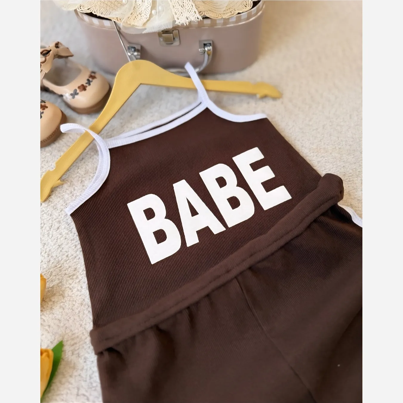 رمپر دخترانه پنبه کبریتی مدل BABE در 4 رنگ سایز 2 تا 9 سال