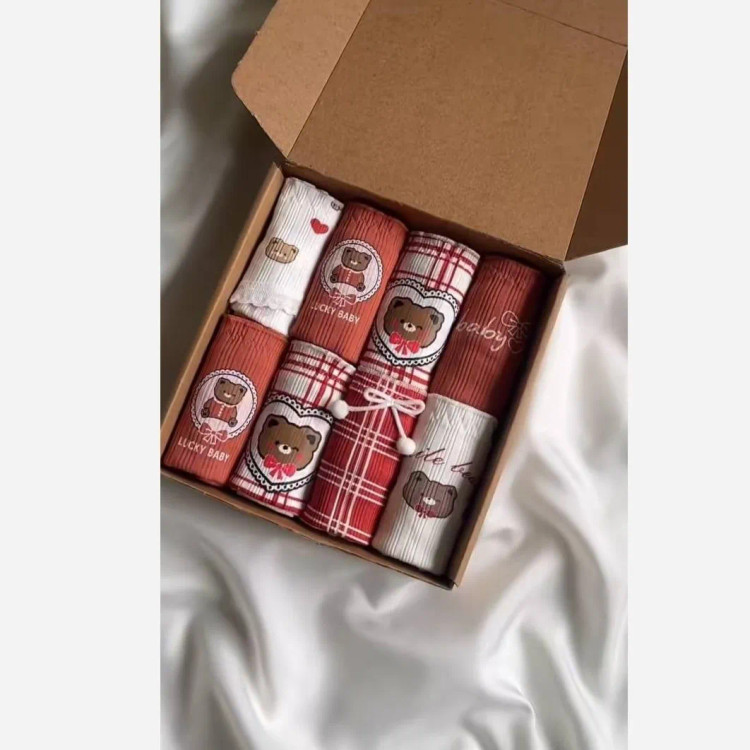 پک 5 تایی شورت زنانه عروسکی نخی کبریتی طرح تدی سایز بزرگ 3XL