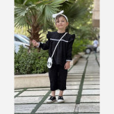 شومیز دخترانه مشکی شانتون نخ مناسب 1 تا 8 سال
