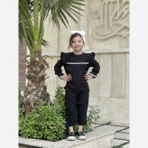 شومیز دخترانه مشکی شانتون نخ مناسب 1 تا 8 سال