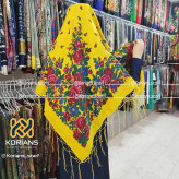 روسری ترکمنی ایرانی مدل تاتار کد 1607 طرح سنتی نخ پلی استر 130x130 مناسب 4 فصل