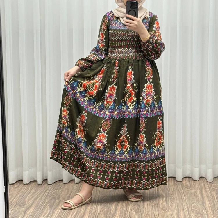 پیراهن کریشه فری سایز تا 52 زنانه وارداتی چهارفصل کمربنددار شیک راحت بدون چروک سایه و بدن نما نیست