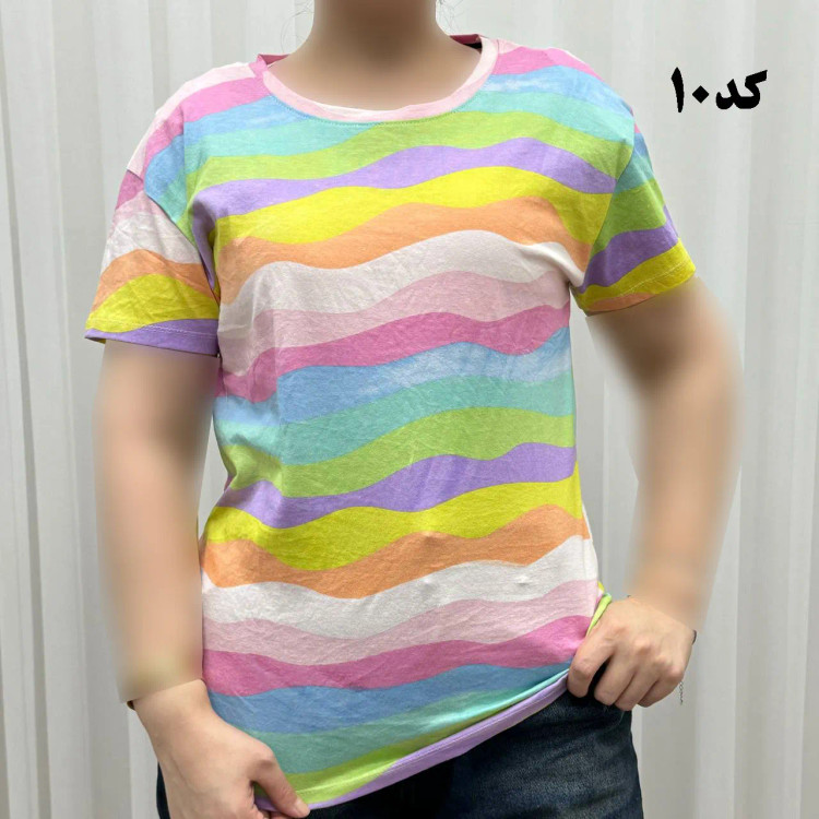 تیشرت طرحدار H&M نخ پنبه چهارفصل زنانه دخترانه سایزبزرگ تا XL XXL XXXL تنخور راحت