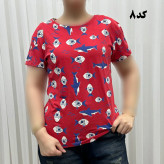 تیشرت طرحدار H&M نخ پنبه چهارفصل زنانه دخترانه سایزبزرگ تا XL XXL XXXL تنخور راحت