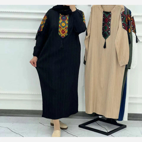 پیراهن زنانه کراش کتیبه ای فری سایز مناسب تا سایز 50