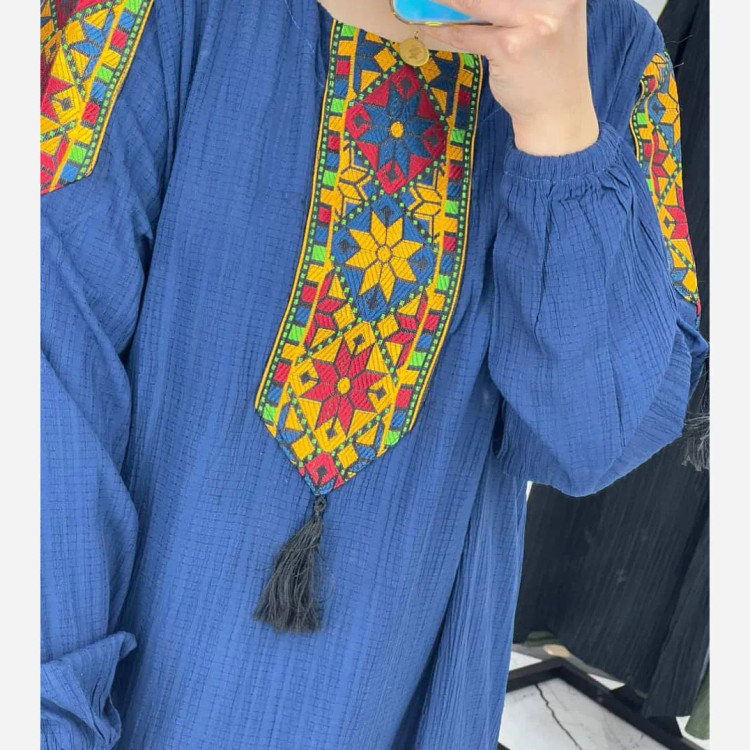 پیراهن زنانه کراش کتیبه ای فری سایز مناسب تا سایز 50